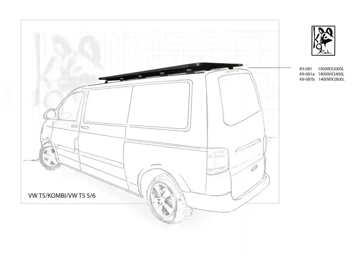 Volkswagen K9 Roof Racks Expedition Quality T5 T6 1400x2800 - Summer Sale