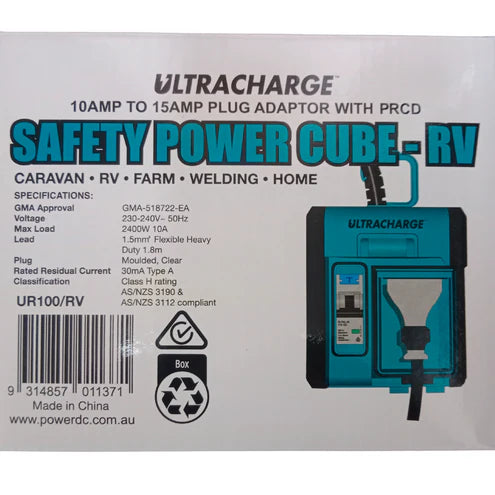 Portable 10A to 15A adaptor RCBO Power Socket for Caravans