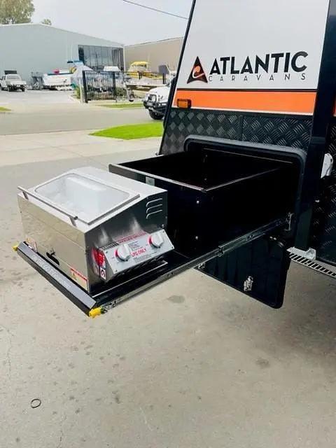 BBQ Slide Combo 570mm wide Alice Tunnel Boot Draw Slide - Everything Caravans