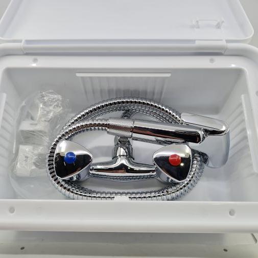 External Shower Box White - watermark - Everything Caravans