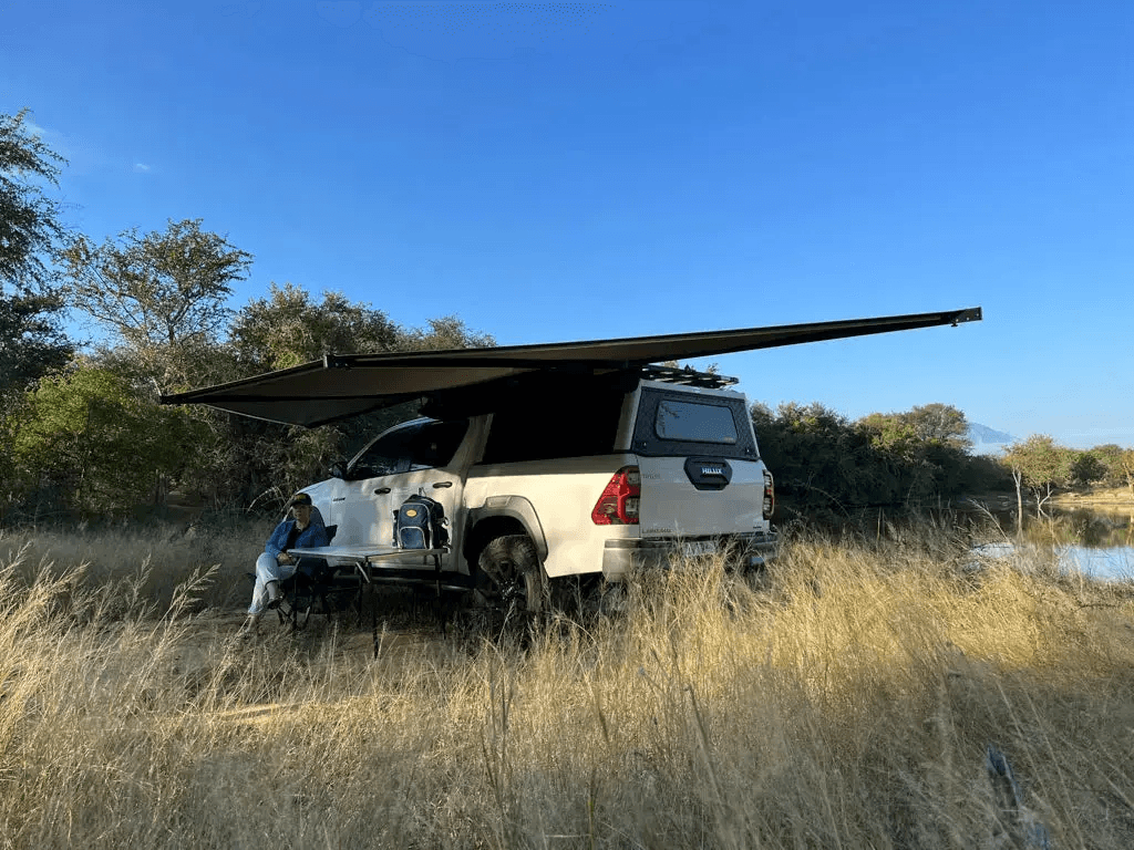 Eezi-Awn Dragonfly 180 Awning 2.3M Freestanding Left Side Mount Beige - Black Friday Sale - Everything Caravans