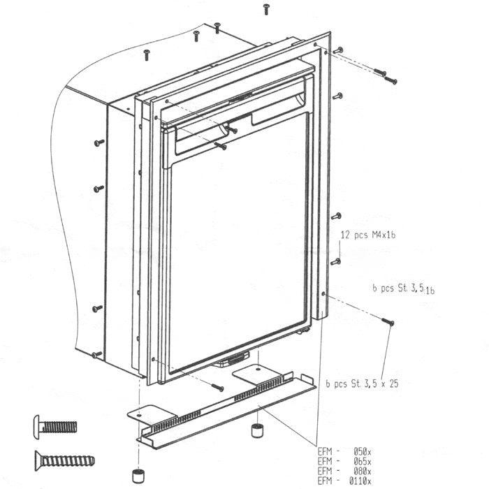 Dometic Waeco Flush Mounting Frame - Suit Dometic Waeco CR80 / CRX80 Fridges - Everything Caravans
