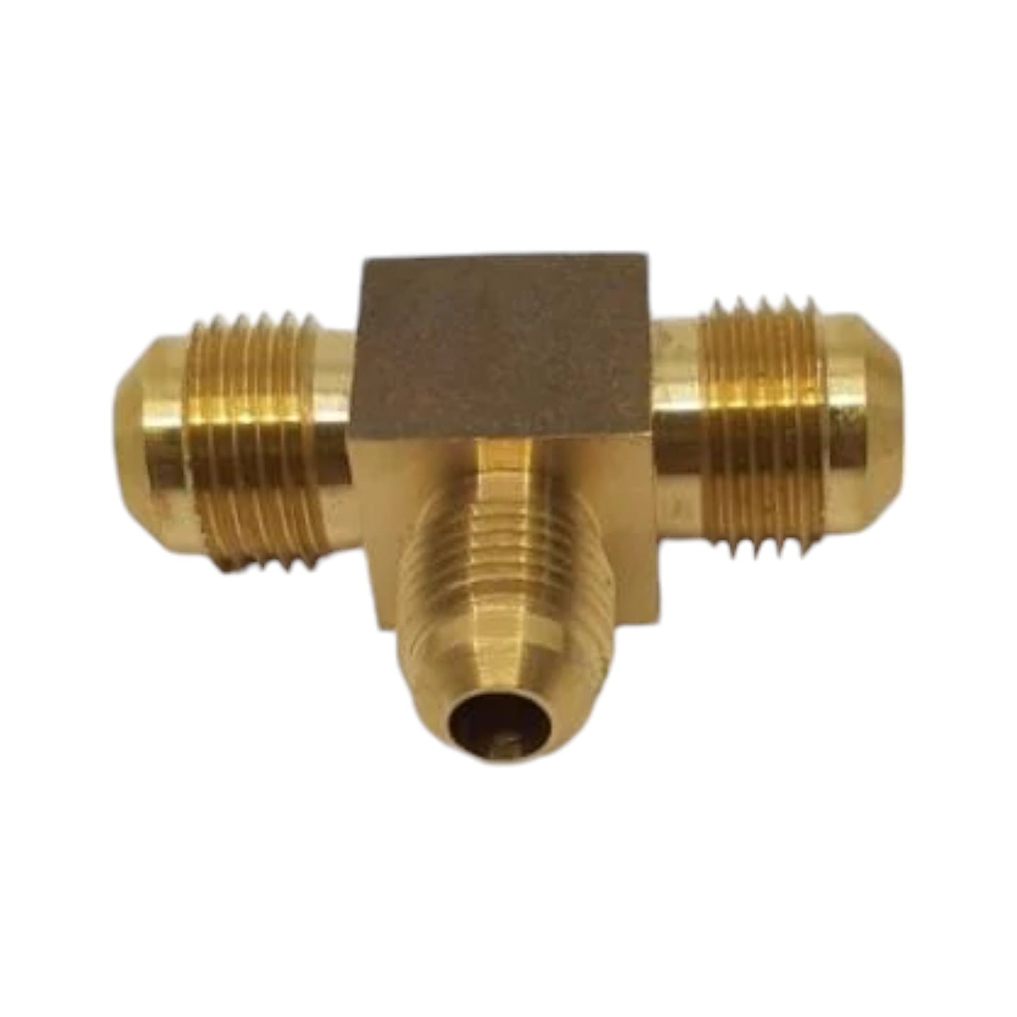 Brass Gas fitting 3-8 Flare Three Way Tee with One 5-16 Flare