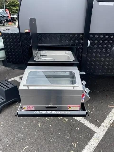 BBQ Slide Combo 600mm wide Royale Tunnel Boot Draw Slide - Everything Caravans