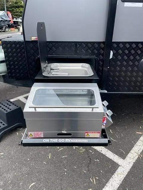 BBQ Slide Combo 600mm wide Royale Tunnel Boot Draw Slide - Everything Caravans