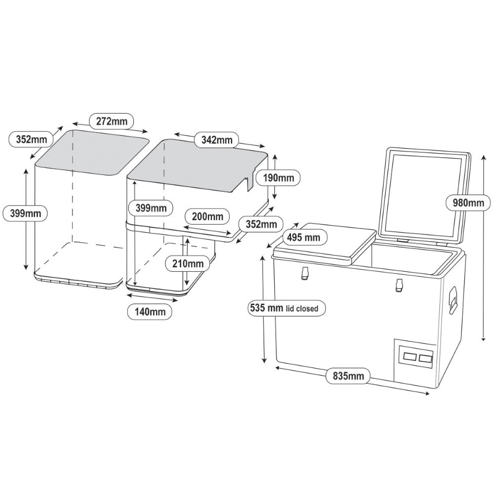 National Luna 72 Litre Legacy Stainless Steel Fridge and Freezer - Dual Zone