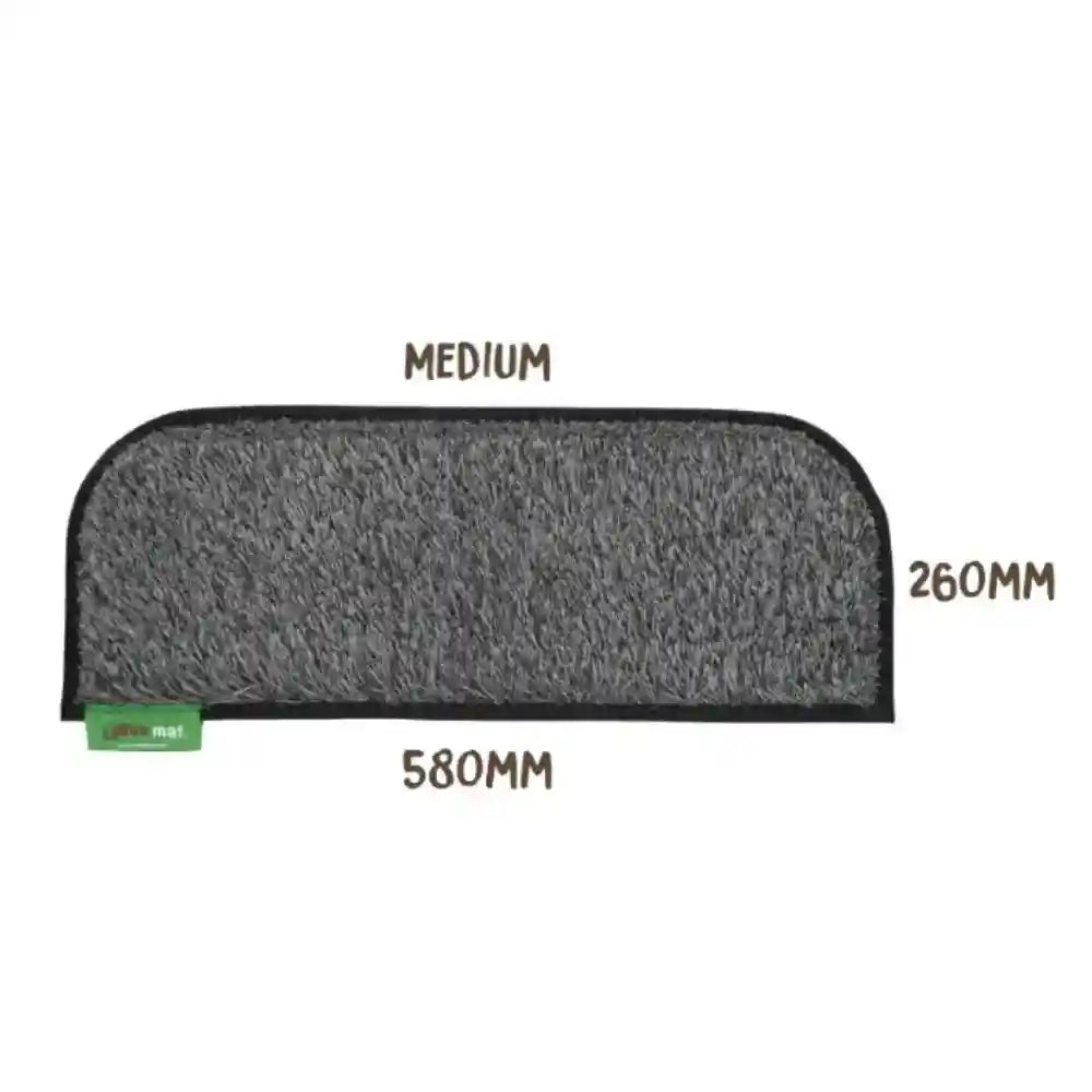 Muk Mat Rounded Caravan Step Medium Mat Grey with Stone Trim