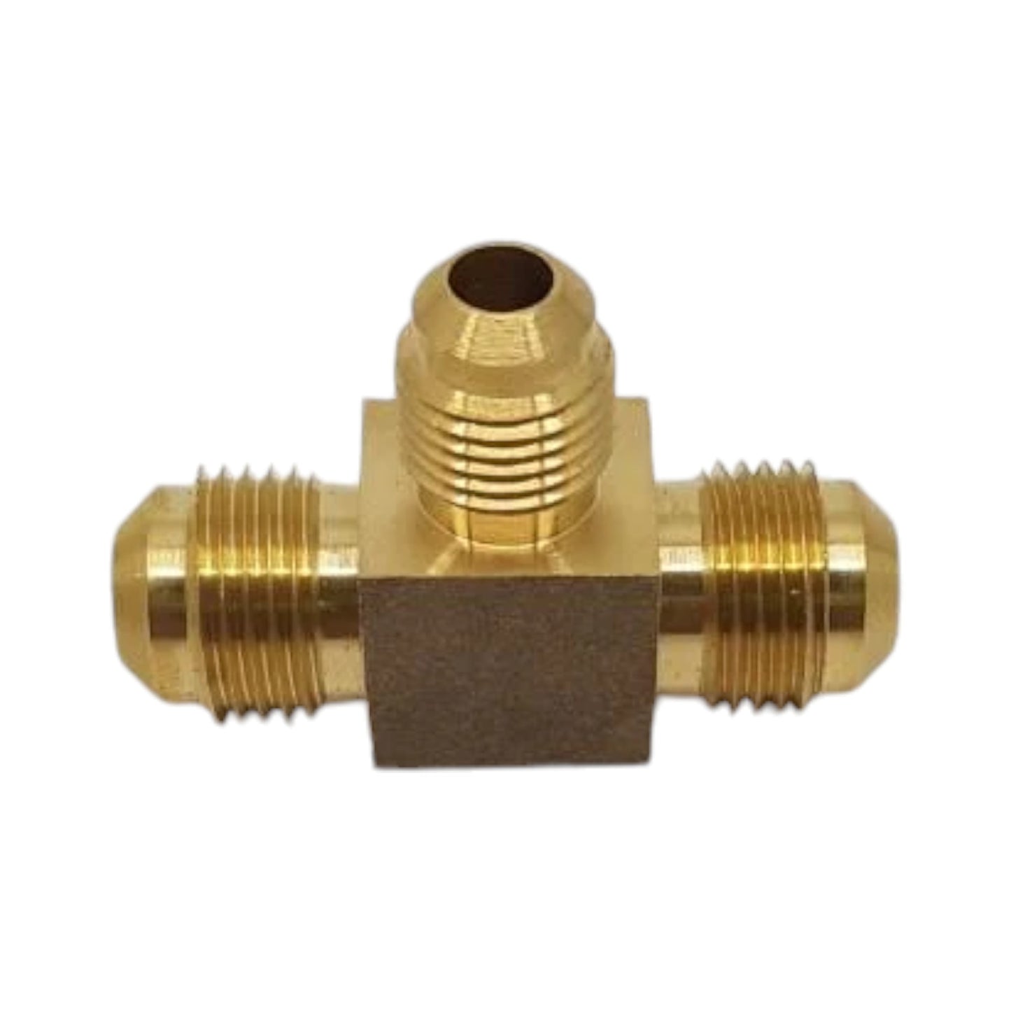 Brass Gas fitting 3-8 Flare Three Way Tee with One 5-16 Flare