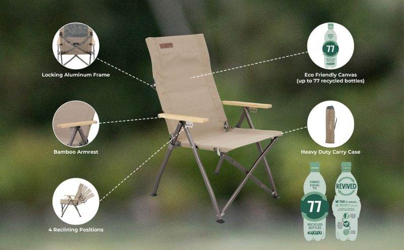 OZtrail Cape Series Recliner Chair Tan