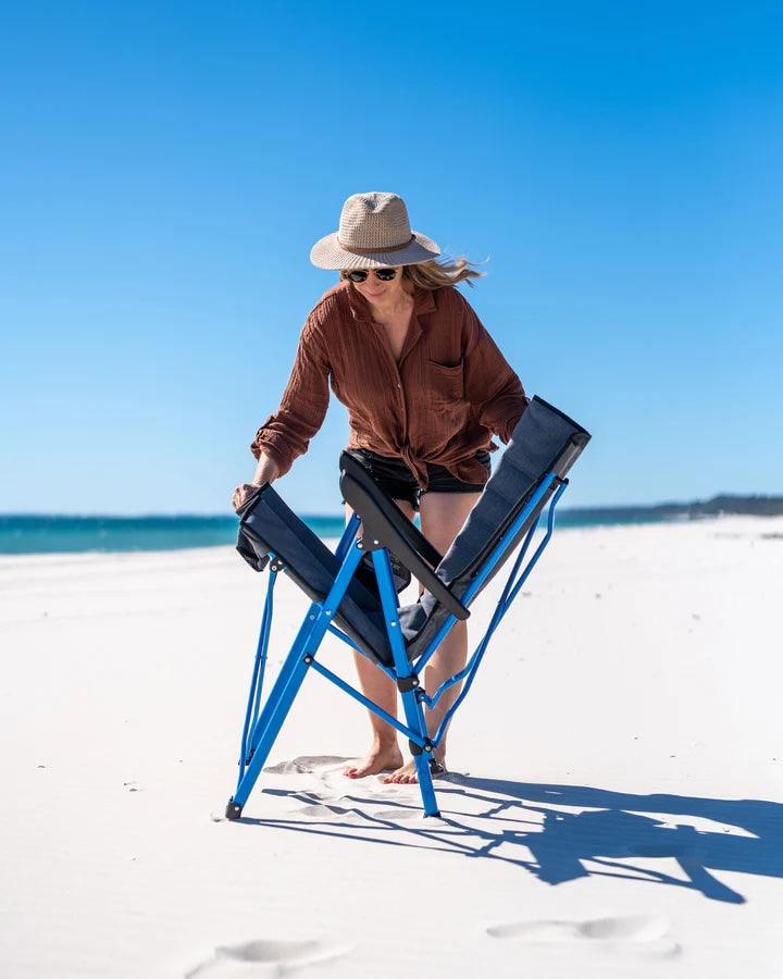 Navigator Gear the Somewhere Layback Chair Adults 150Kg Blue Grey - Everything Caravans
