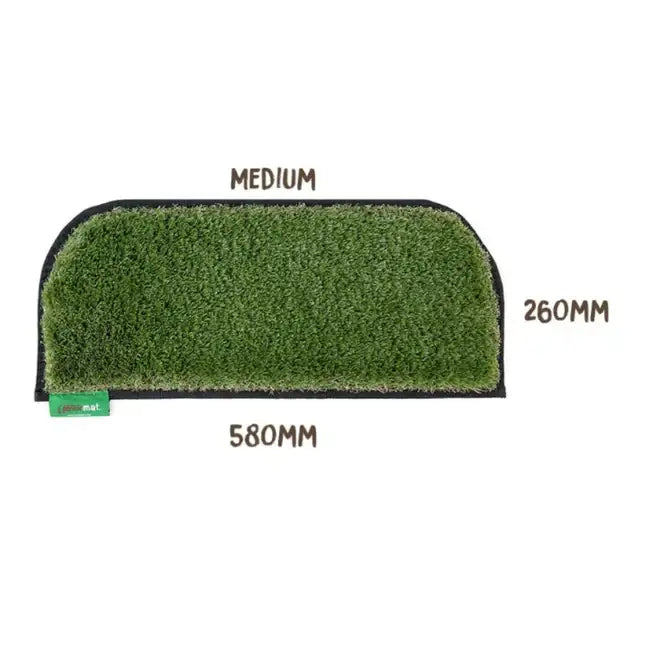 Muk Mat Rounded Caravan Step Medium Mat Green with Black Trim