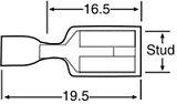 Blue 6.3mm Female Spade Crimp x 10