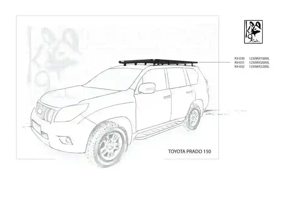 K9 Roof Racks Compatible with Prado 95 1250W X 2000L - Summer Sale