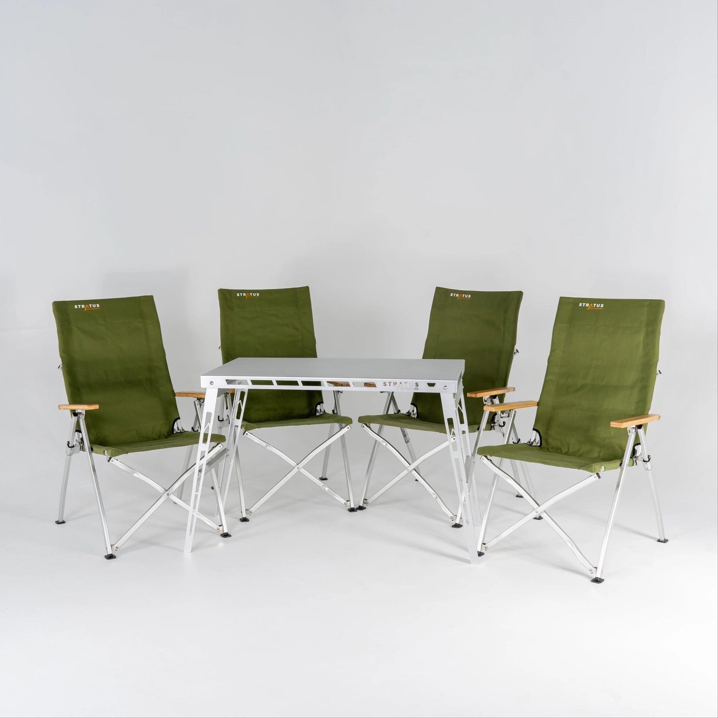 Stratus Outdoor Table and Chair Bundle for 4 in Forest - Everything Caravans