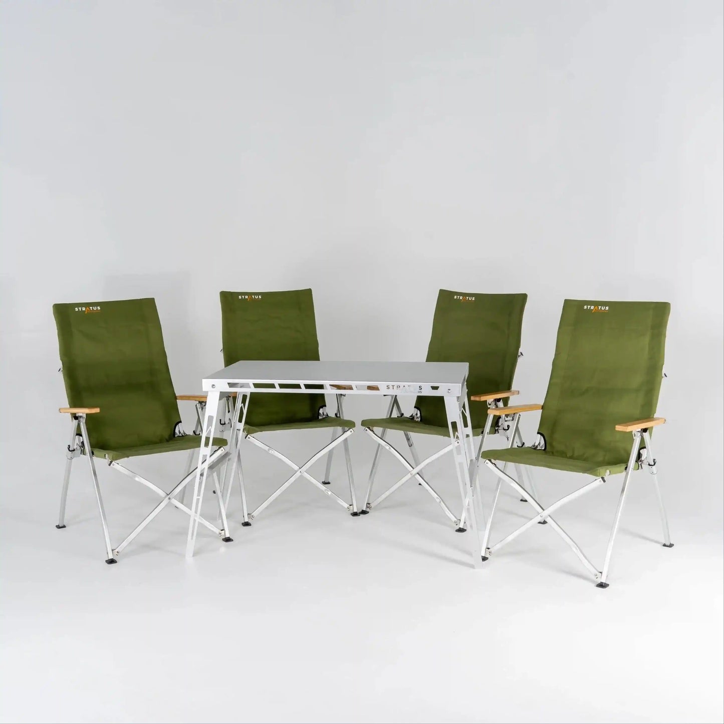 Stratus Outdoor Table and Chair Bundle for 4 in Forest - Everything Caravans