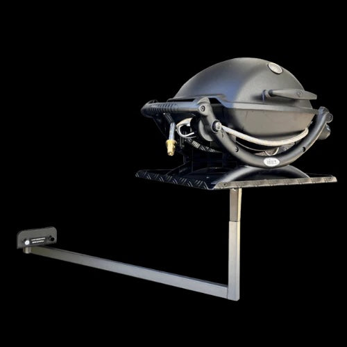 BBQArm Kit Black 850mm Arm Regular Size Tray for Weber Baby Q or Similar