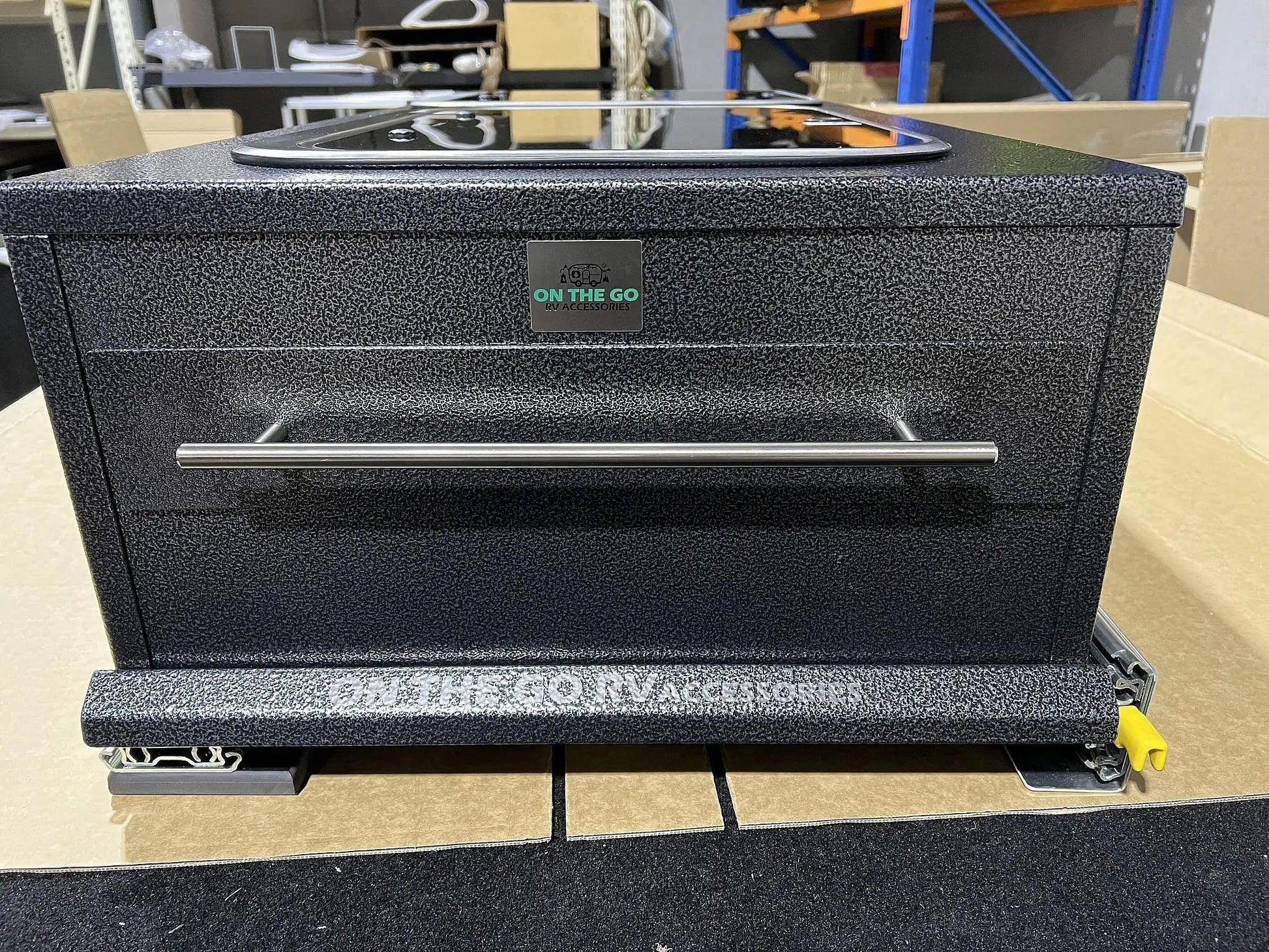 570mm wide Tunnel Boot Draw Slide with Kitchen x 1200mm Long - Everything Caravans