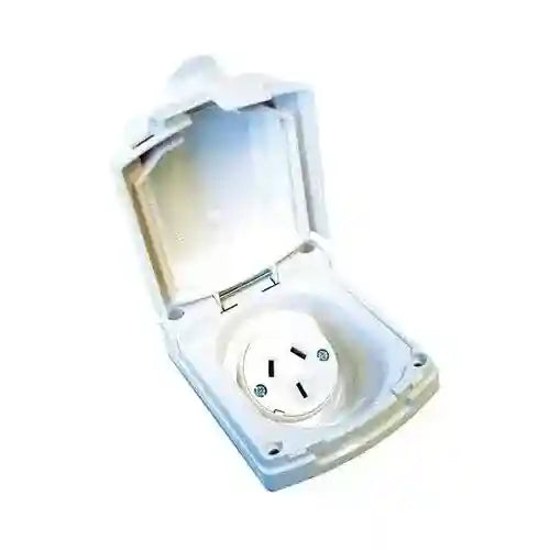 Clipsal Power Outlet 500-03030 External 240V 10A White for Caravan RV