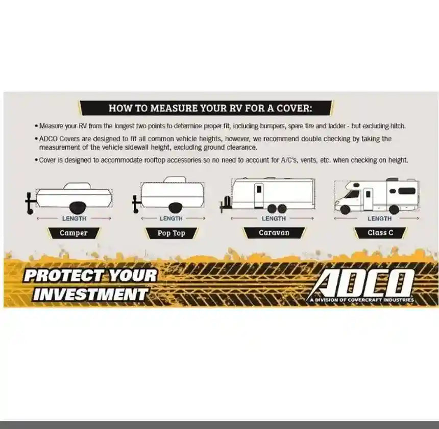 Caravan Cover 400-06520 24Ft to 26Ft ADCO 4 Layer UV Stabilized