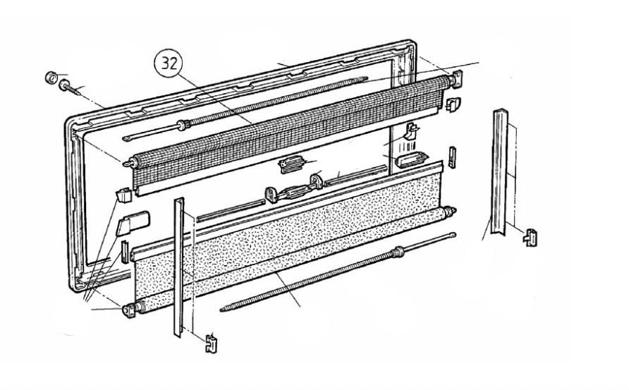 Flyscreen on Roller - to Suit Dometic Seitz S4 Windows 800mm x 800mm Dark