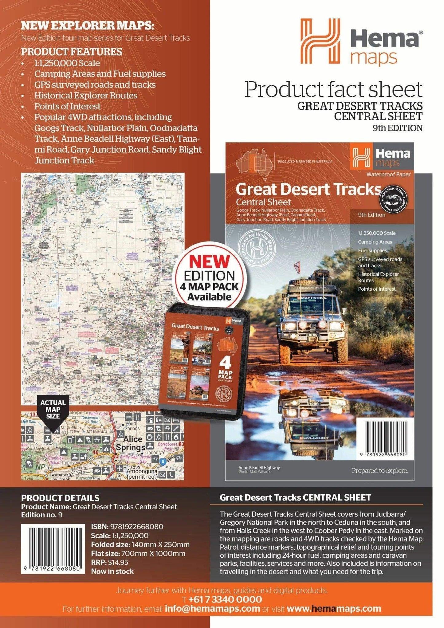Hema Great Desert Tracks Central Sheet - Everything Caravans