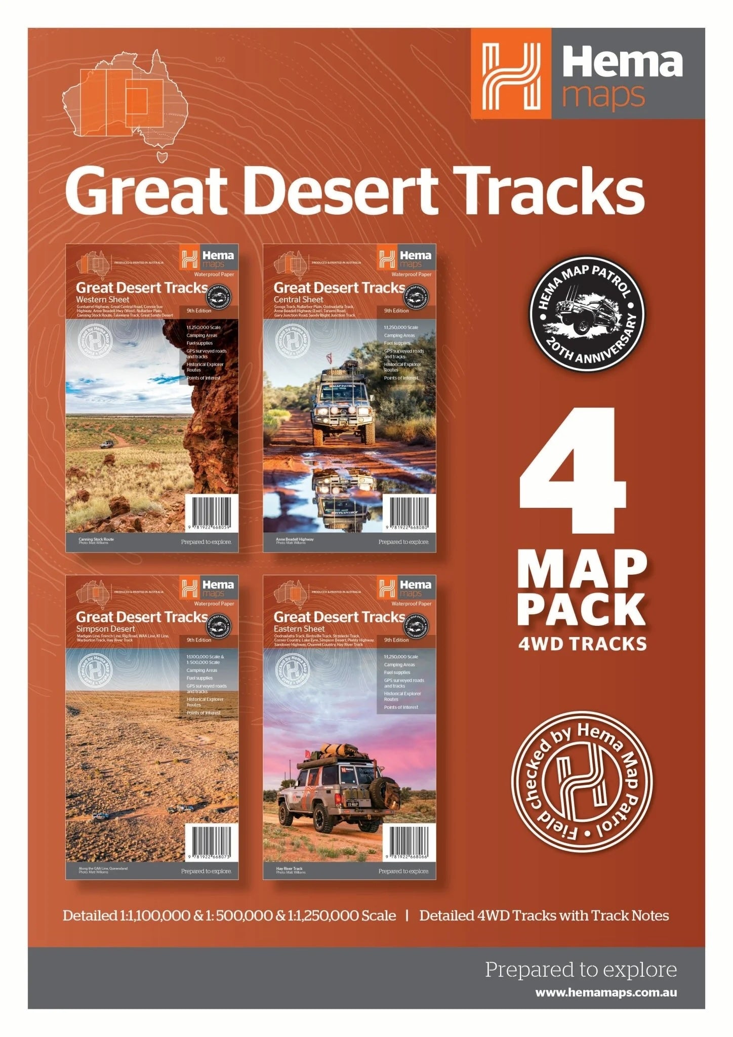 Hema Hema Great Desert Tracks Map Pack - Everything Caravans