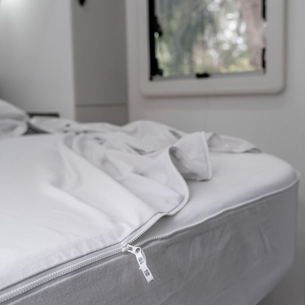 MeanderWild Flannelette Caravan Sheet Set Queen - Driftwood