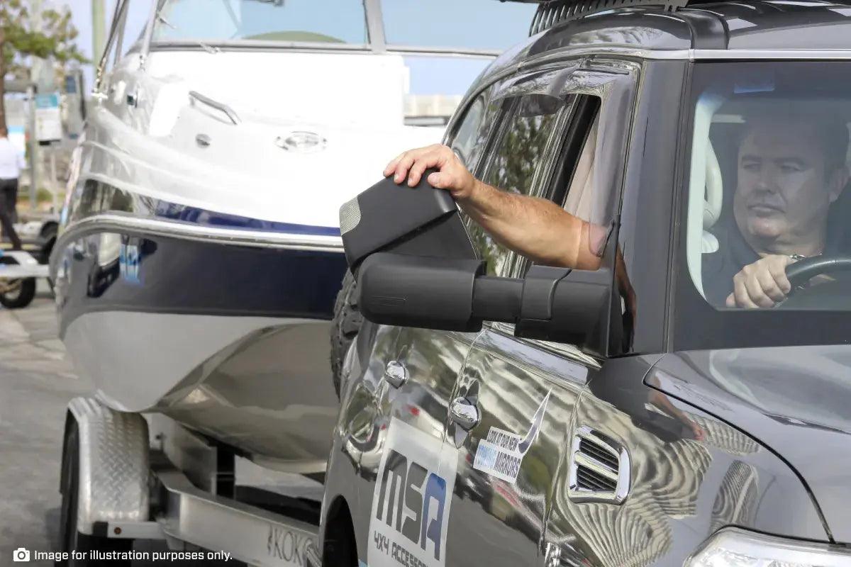 MSA Towing Mirror compatible with Ford Ranger Black - Everything Caravans