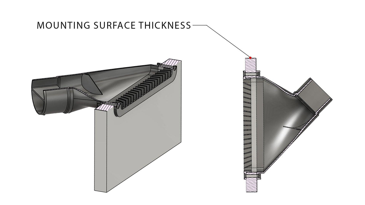 Autoterm Diesel Air Heater Vent Narrow Diffuser 45deg Suits 60mm 65mm duct - Everything Caravans