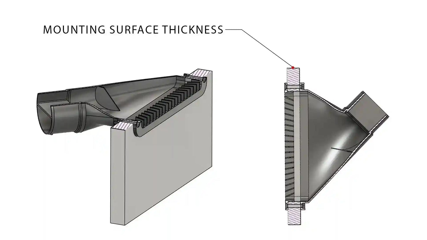 Autoterm Diesel Air Heater Vent Narrow Diffuser 45deg Suits 60mm 65mm duct - Everything Caravans