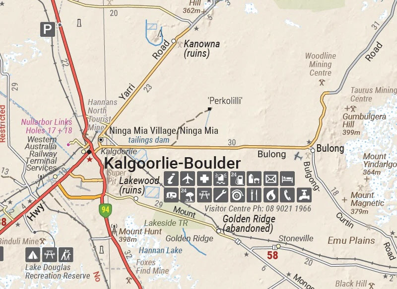 Hema Nullarbor Plain - Western Map - Kalgoorlie to Border Village - Everything Caravans