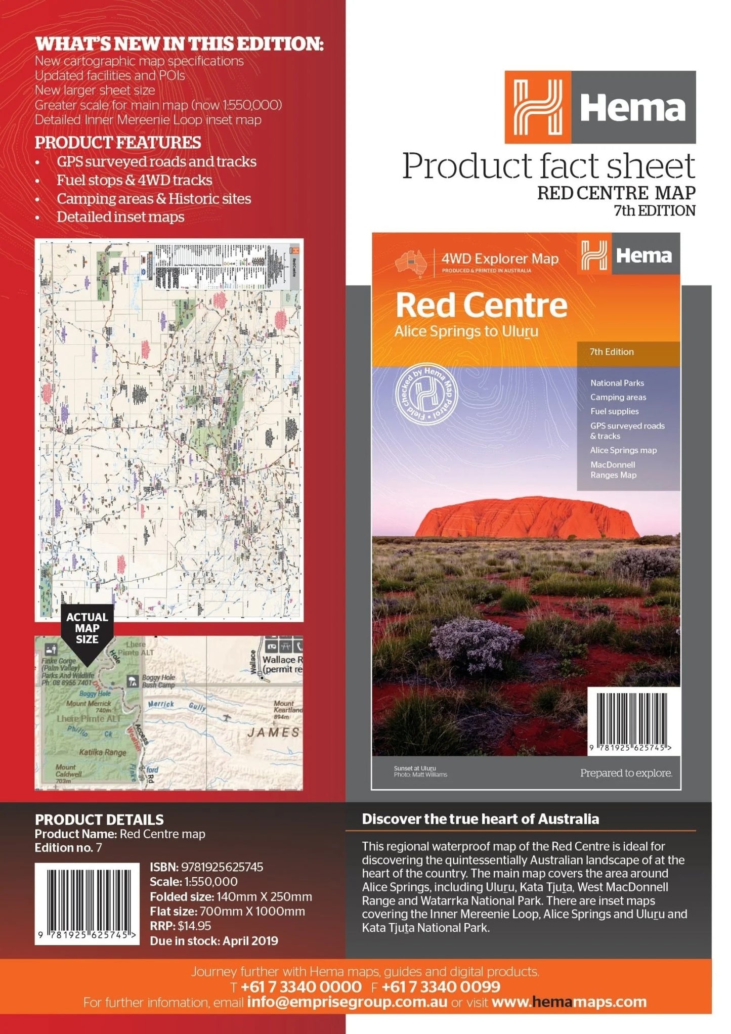 Hema The Red Centre Map - Everything Caravans
