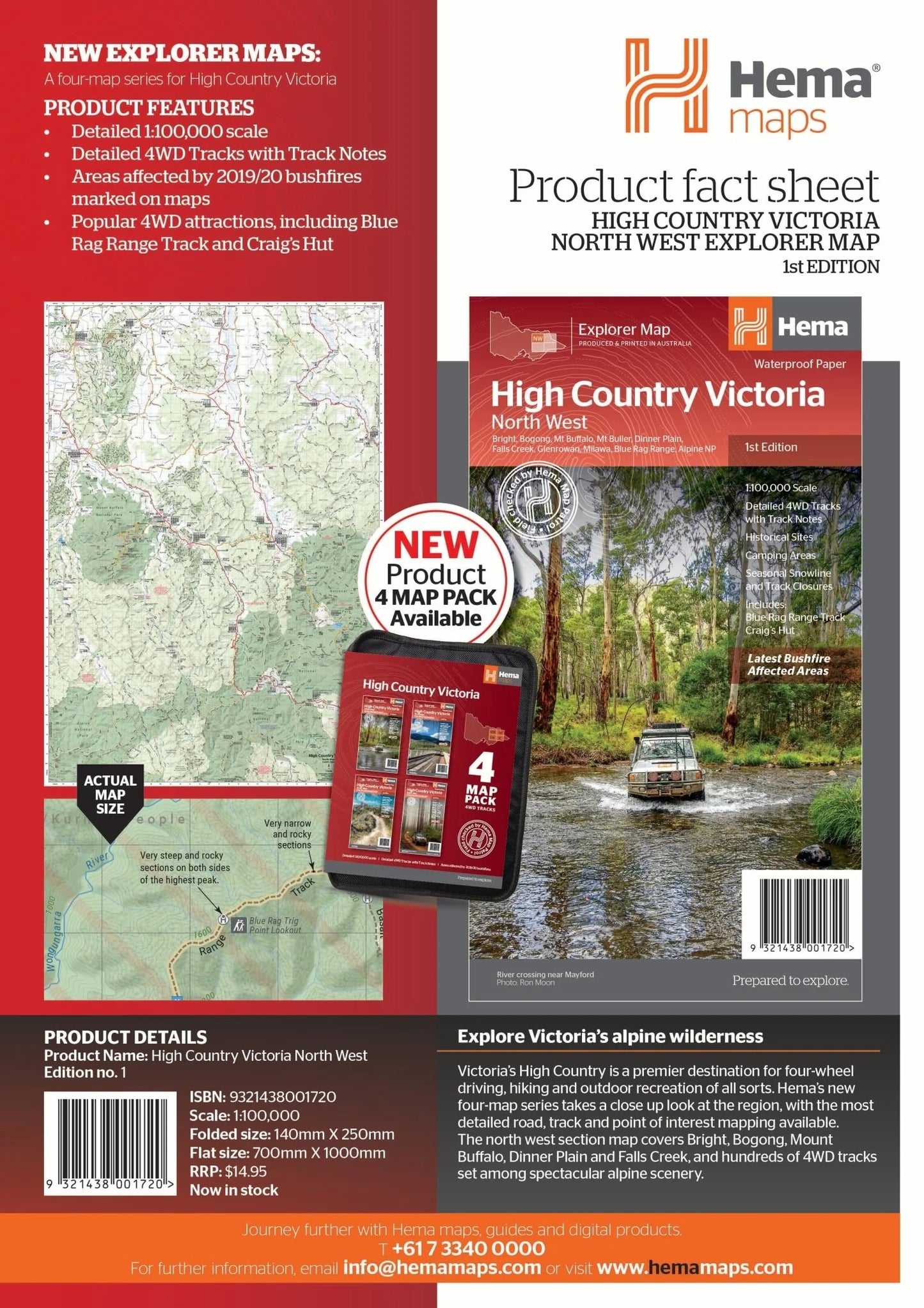 Hema The Victorian High Country - North Western Map - Everything Caravans