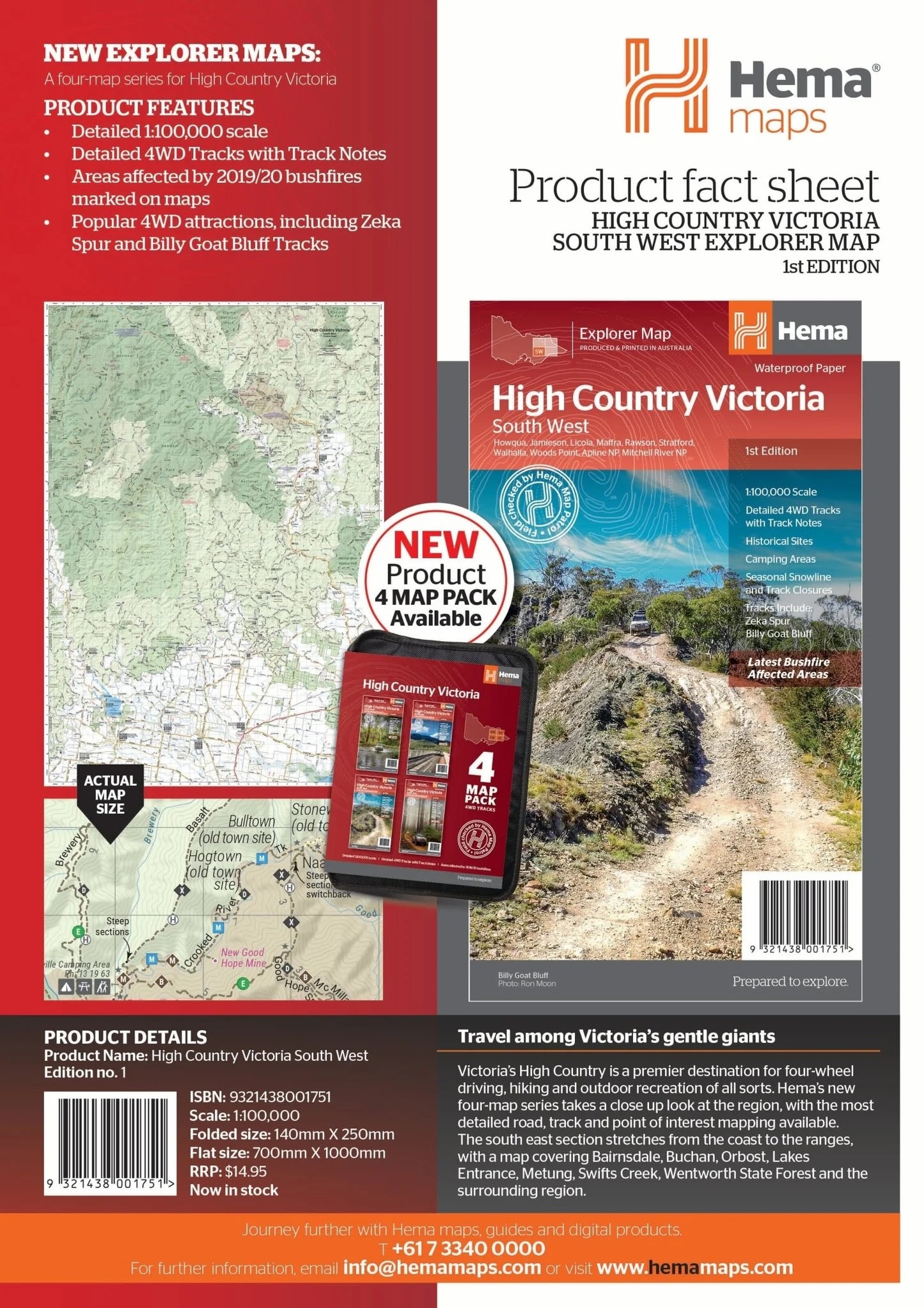 Hema The Victorian High Country - South Western Map - Everything Caravans