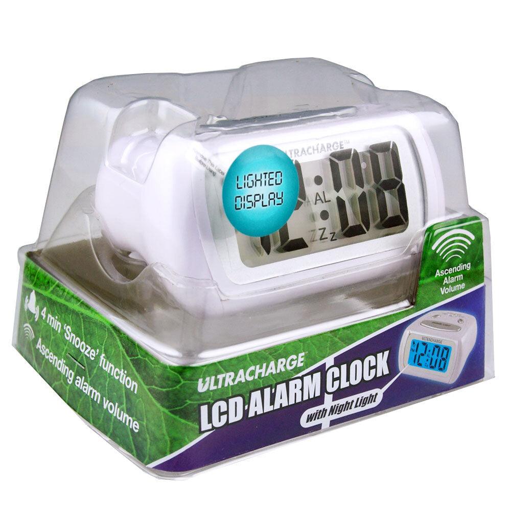 Digital LCD Alarm Clock - White - Everything Caravans