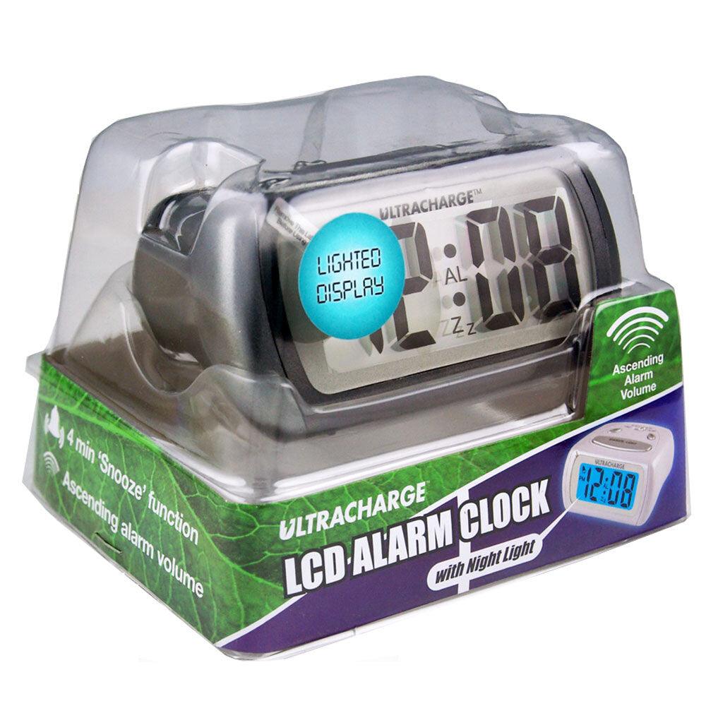 Digital LCD Alarm Clock - Grey - Everything Caravans