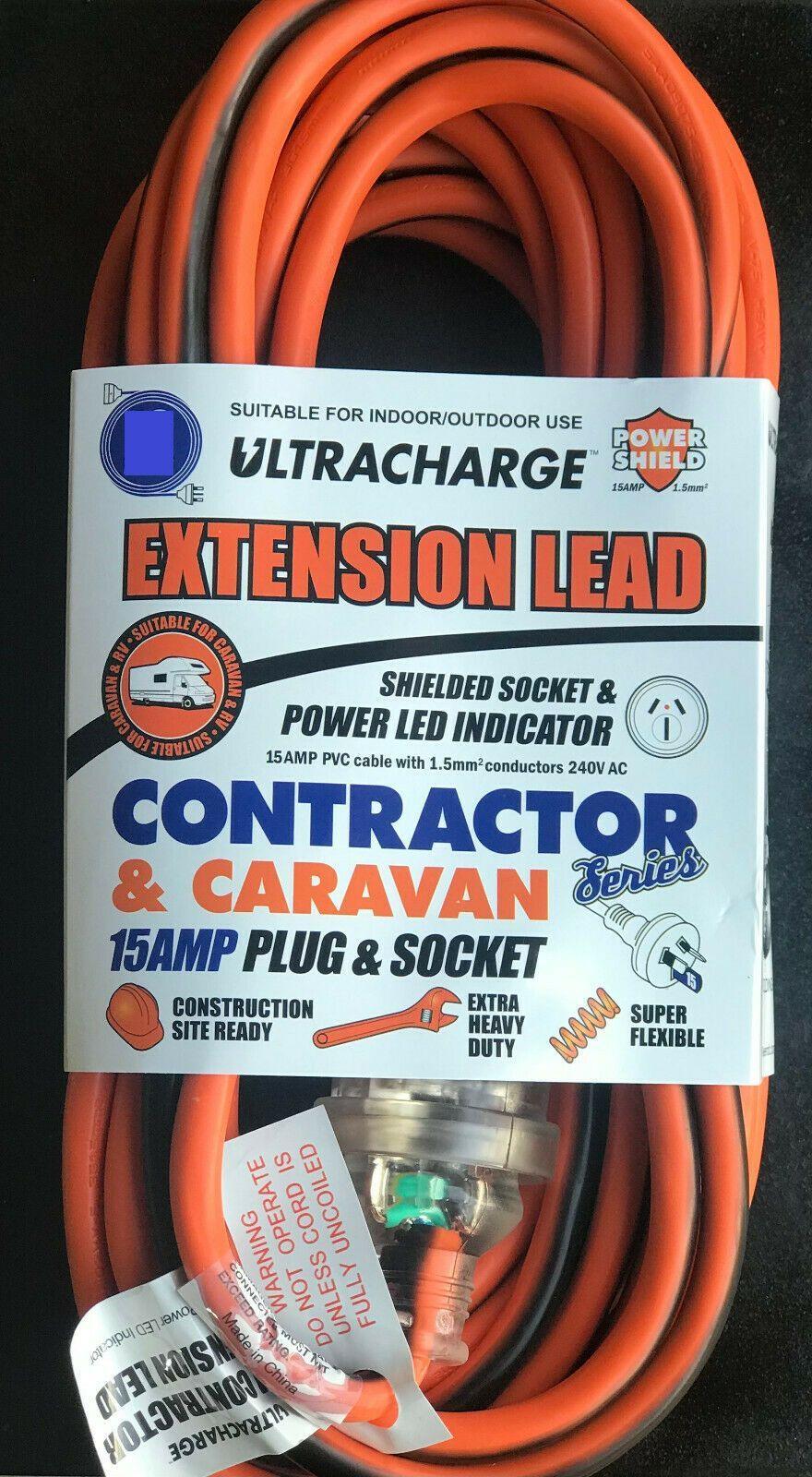 15 Meter 15amp Caravan Power Lead - Heavy Duty - Everything Caravans