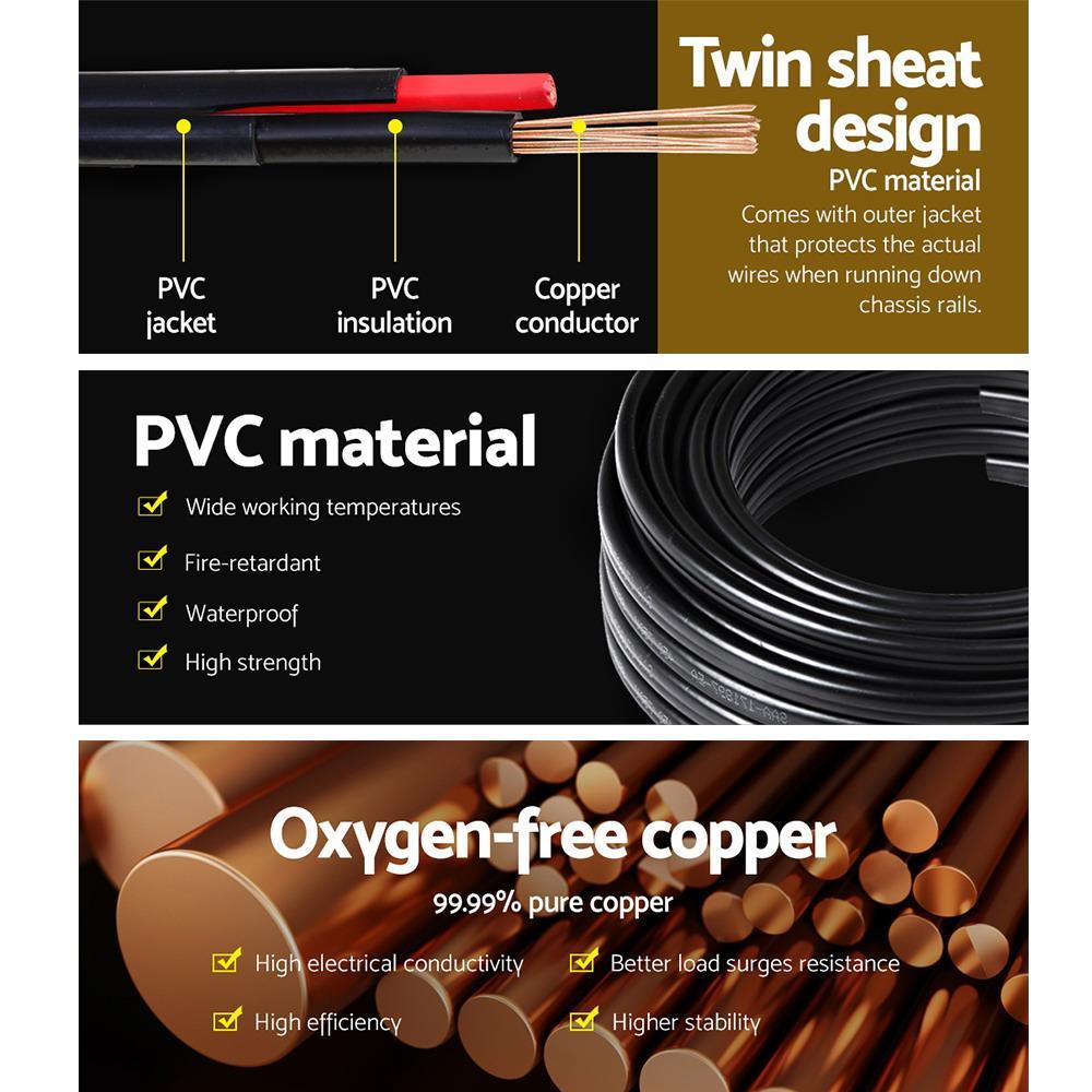 2.5mm Electrical Cable Twin Core Extension Wire 30M Car Solar Panel 450V - Everything Caravans