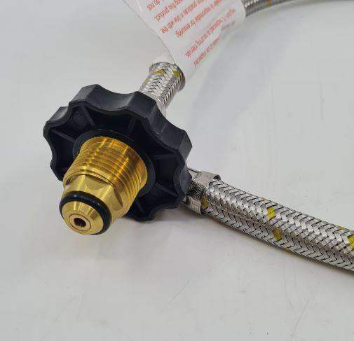 Braided Gas Hose Stainless Steel 1-4 inverted Flare POL 600mm Length S600invlcc27 - Everything Caravans