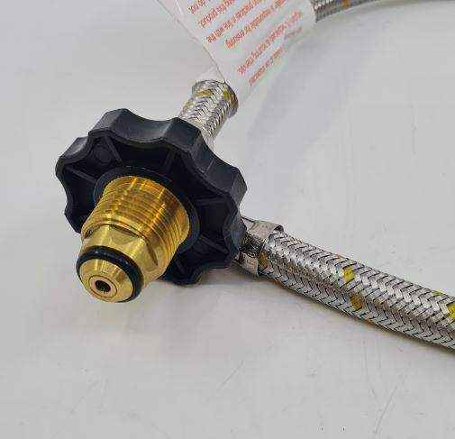 Braided Gas Hose Stainless Steel 1-4 inverted Flare POL 600mm Length S600invlcc27 - Everything Caravans