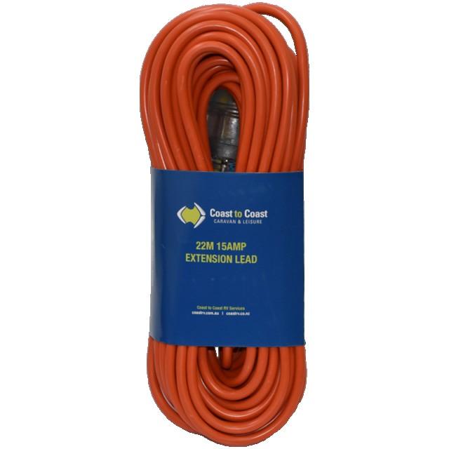 22 Metre 15amp Heavy Duty Extension Lead with Led - Everything Caravans