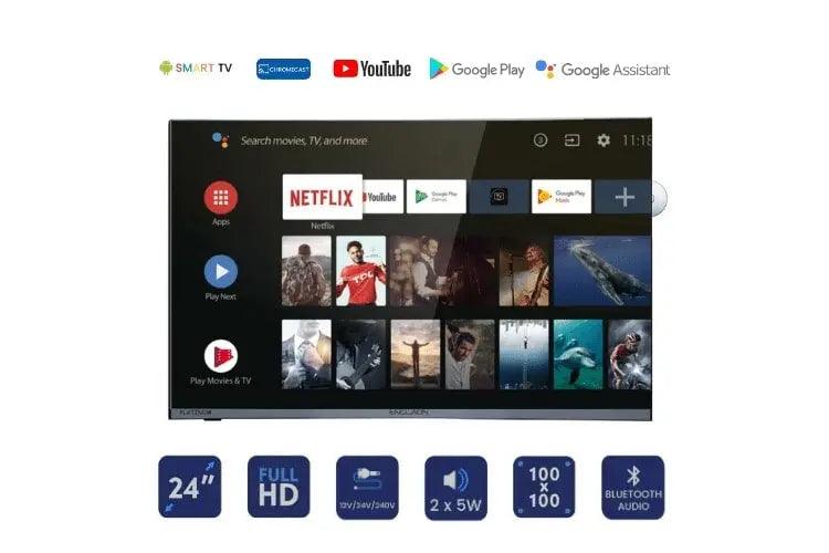 24inch 12volt Frameless Smart TV Dvd Bluetooth Chromecast - Everything Caravans