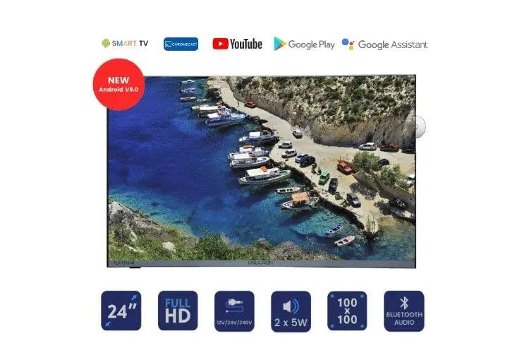 24inch 12volt Frameless Smart TV Dvd Bluetooth Chromecast - Everything Caravans
