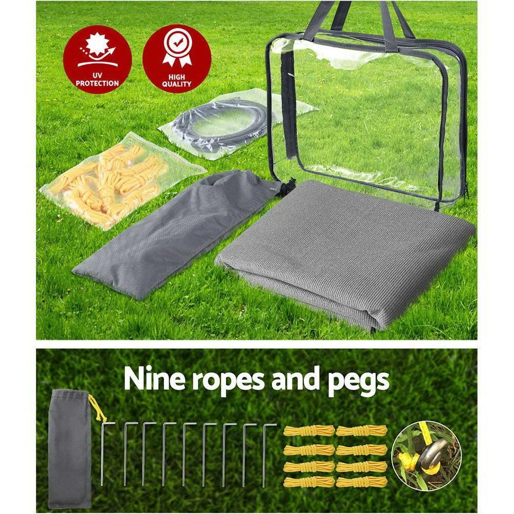 3.7M Caravan Privacy Screens 1.95M Roll Out Awning End Wall Side Sun Shade - Everything Caravans
