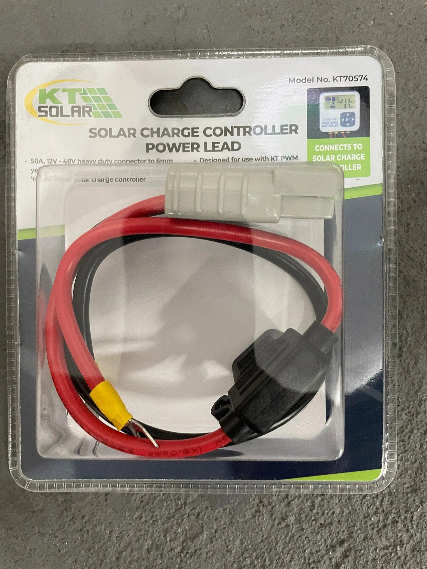 50A Plug and fork Terminals 6mm (Yw) 4mm (Bl) (6mm2) 30cm - Everything Caravans