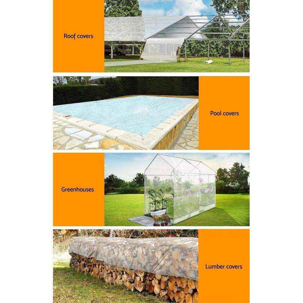 5Mx6M Tarpaulin Heavy Duty Cover 135Gsm Clear - Everything Caravans