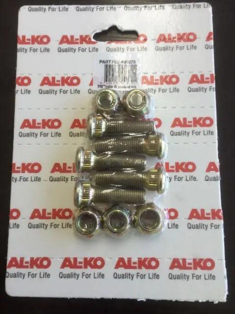 Alko Wheel Studs and Nut Set 7/16" Plated Kit of 5 - Everything Caravans