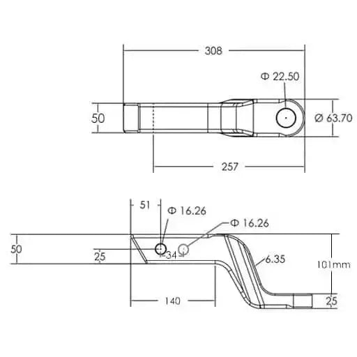 Stinger Solid Aluminium Towing Ball Mount 100mm Drop (4") - Everything Caravans