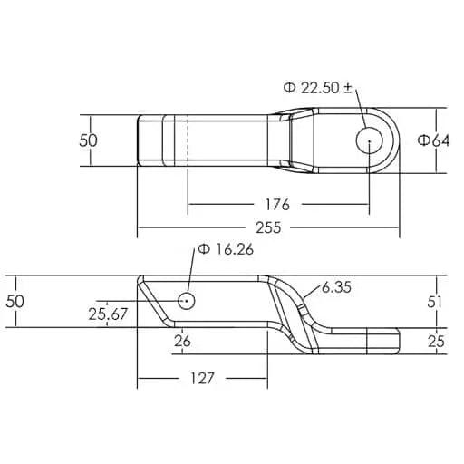 Stinger Solid Aluminium Towing Ball Mount 50mm Drop (2") - Everything Caravans