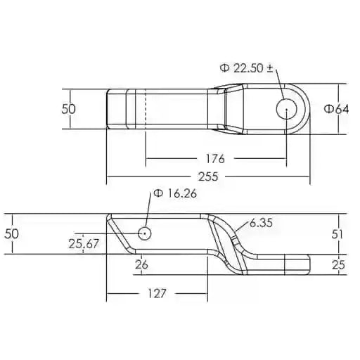 Stinger Solid Aluminium Towing Ball Mount 50mm Drop (2") - Everything Caravans